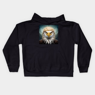 Bald Eagle Donald Trump Hair Kids Hoodie